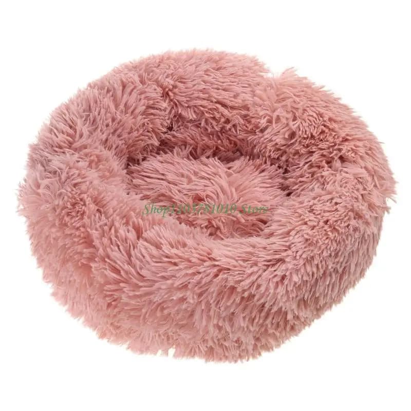 Round Plush Pet Bed for Small Dogs and Cats
