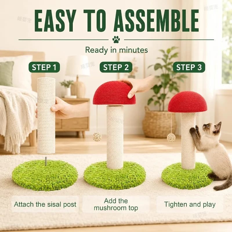 Cat Scratch Board Mushroom Tall Scratching Post