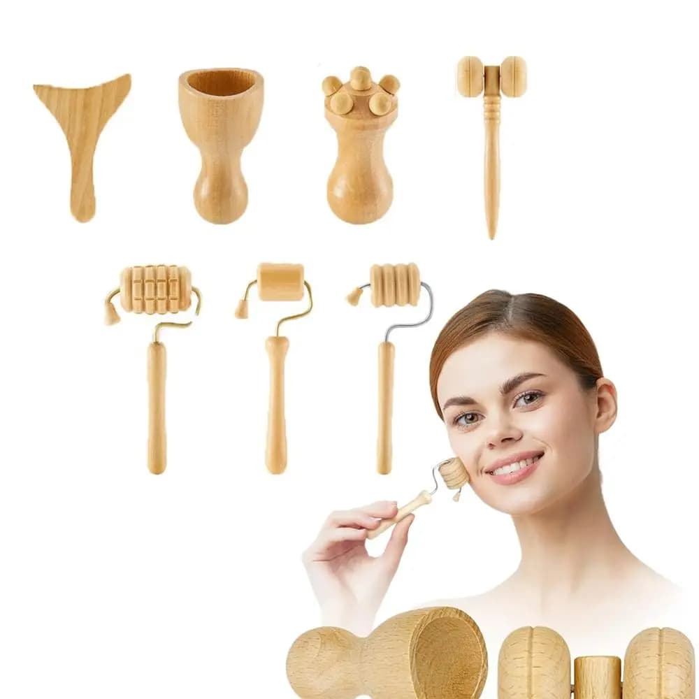 Wooden Facial Massage Tool Set