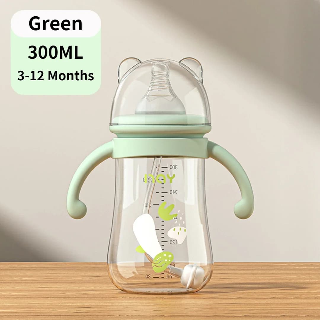 Baby Bottle with Handle and Pacifier Set