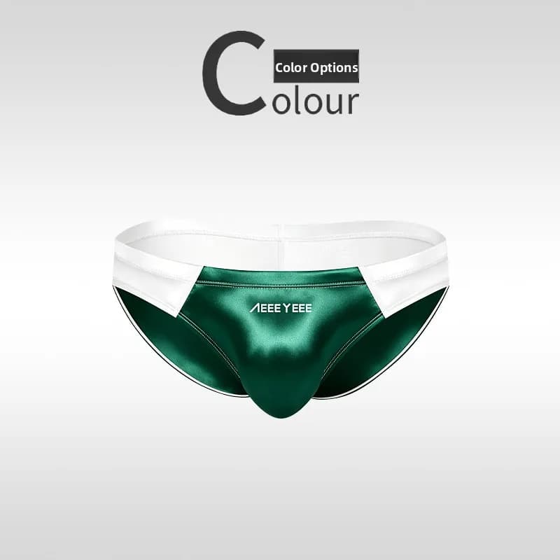 Low-Waist Satin Breathable Men's Sports Briefs