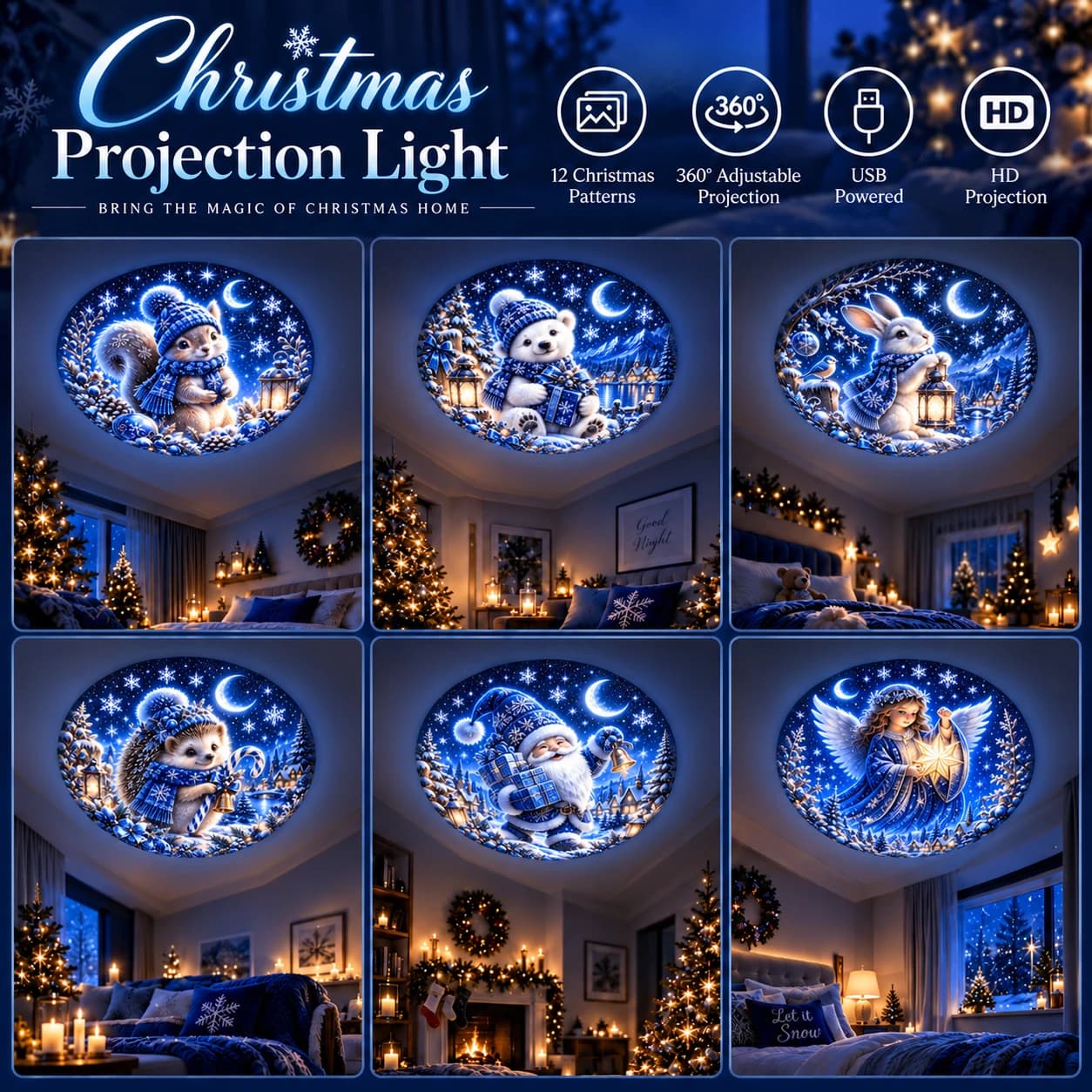 Christmas Projection Night Light
