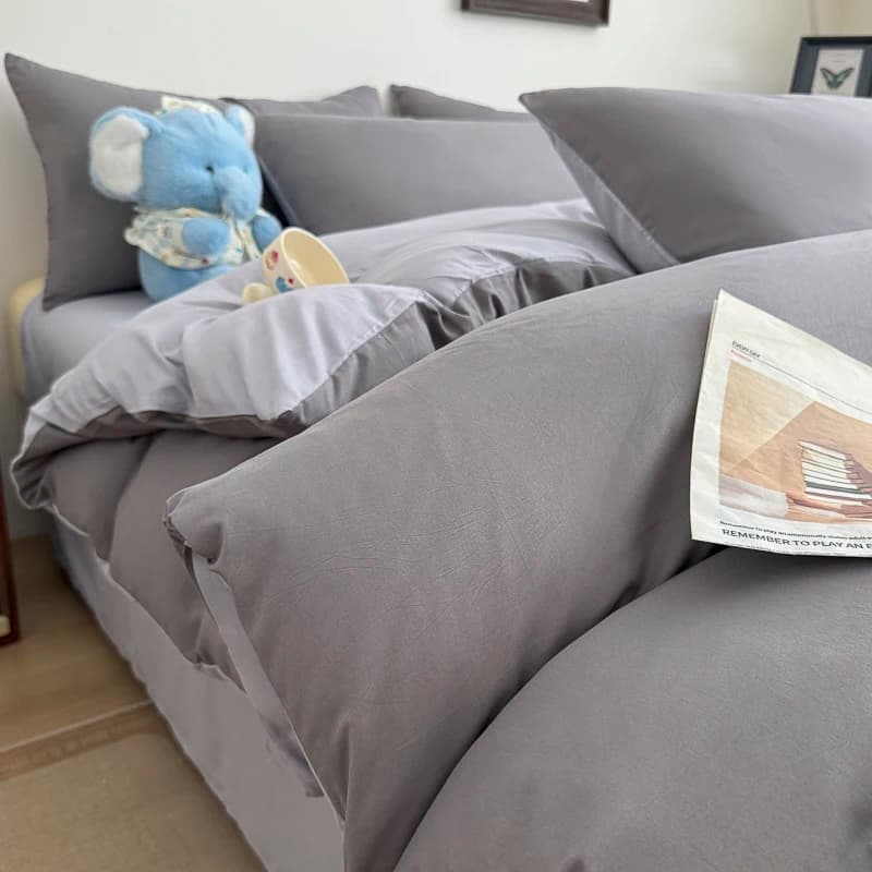 Cotton Bed Linen Set with Duvet Cover and Pillowcases