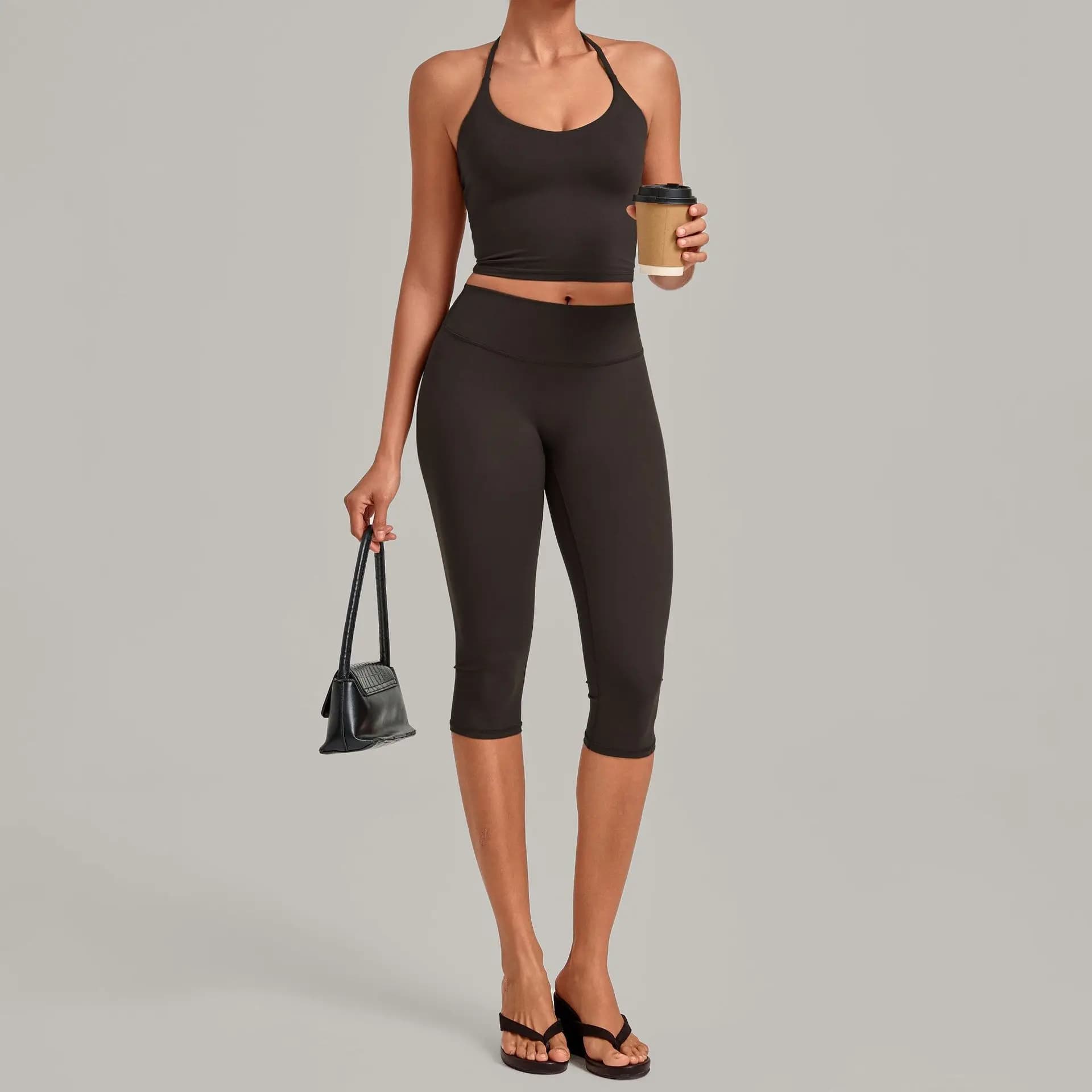 Women's High Waist Capri Yoga Set