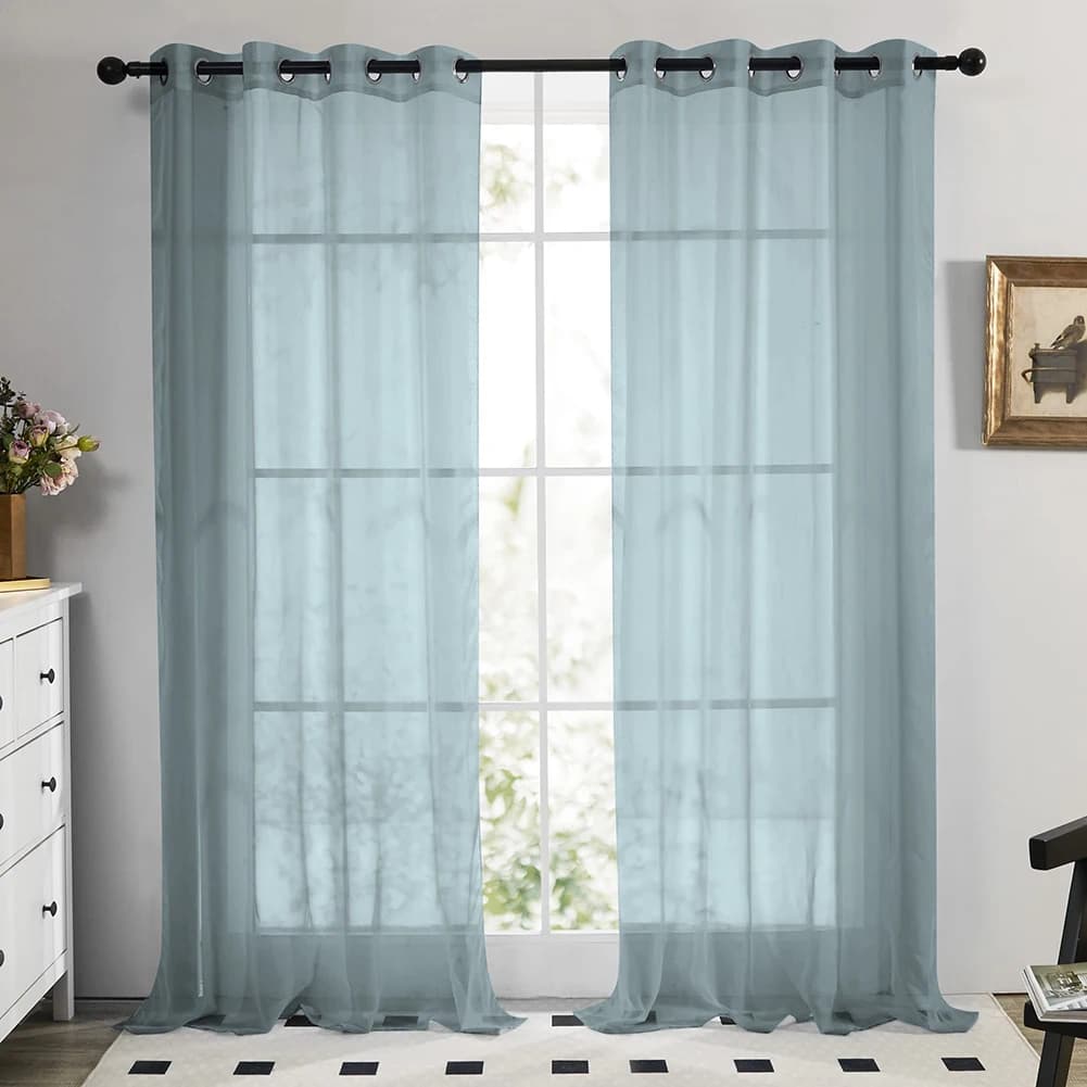 Voile Sheer Curtain Panels with Grommet Top
