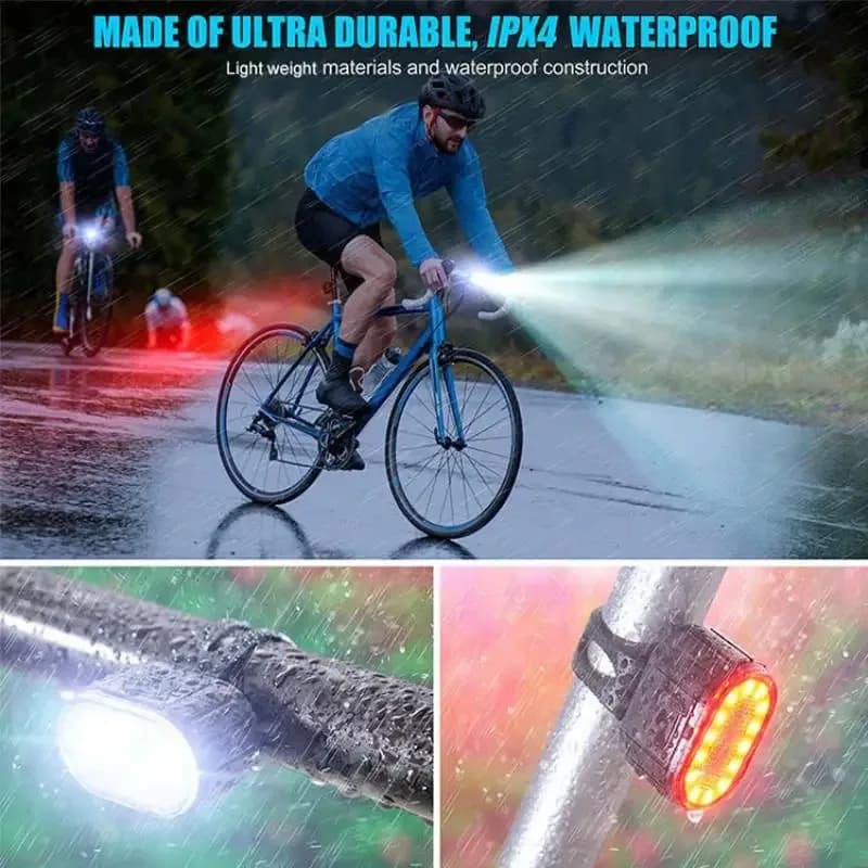 Cycling Bicycle USB Rechargeable LED Light Set