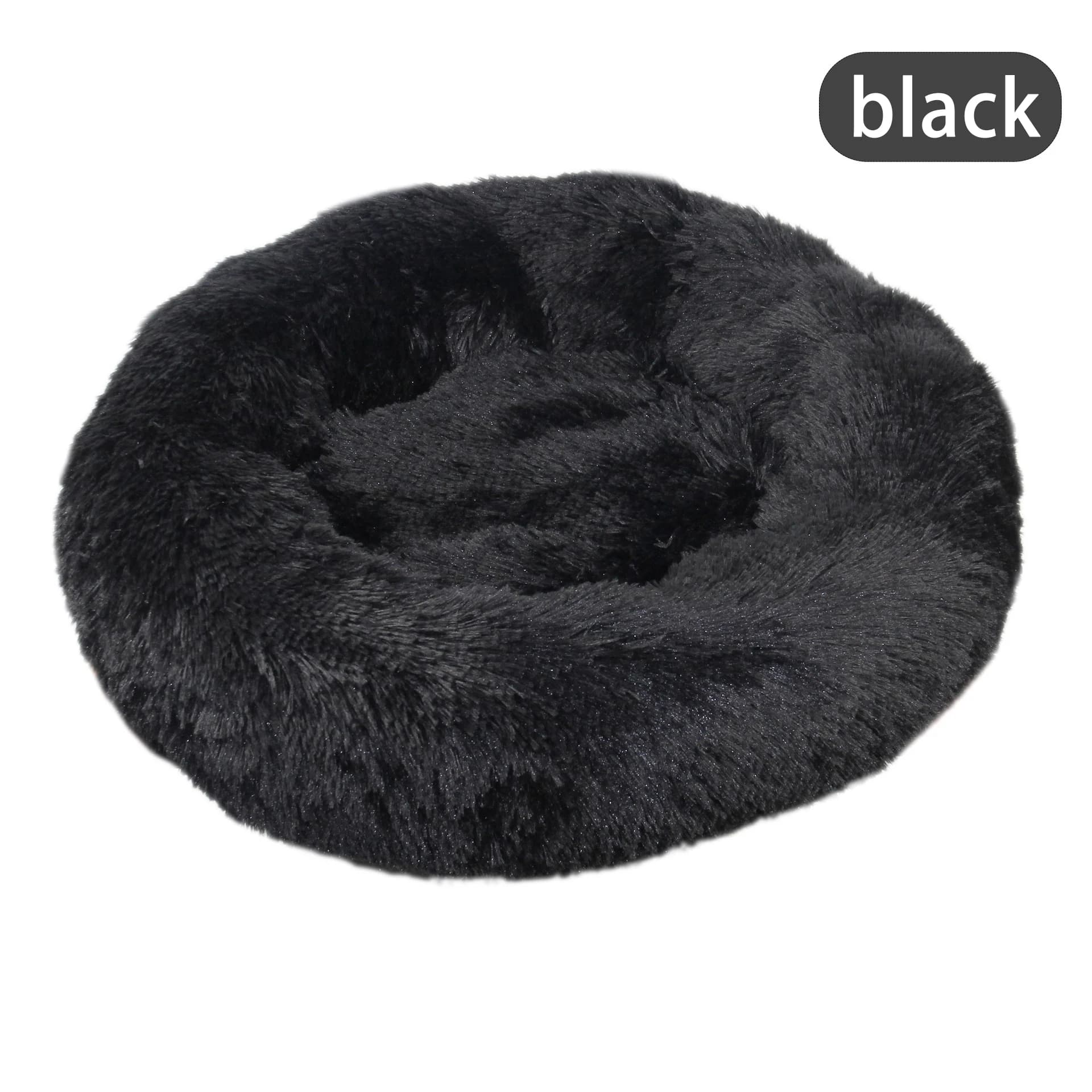 Furry pet bed - round cat bed and dog bed - soft and fluffy pet bed - ideal sleeping companion for kittens and puppies
