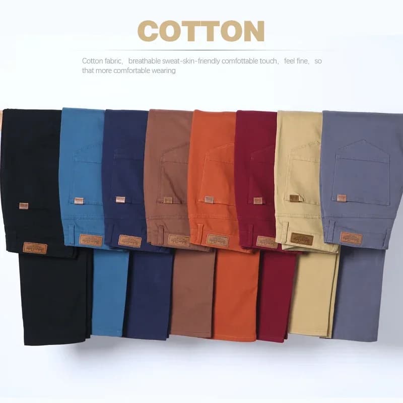 Men's Slim Fit Khaki Casual Trousers