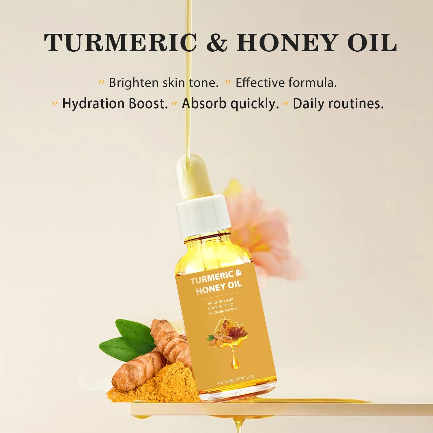 Turmeric Honey Face Oil and Moisturizing Cream Set