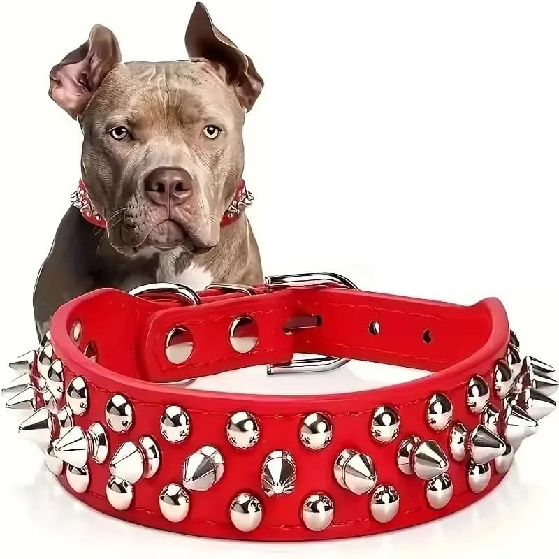 Adjustable Punk Rivet Pet Collar with Spikes