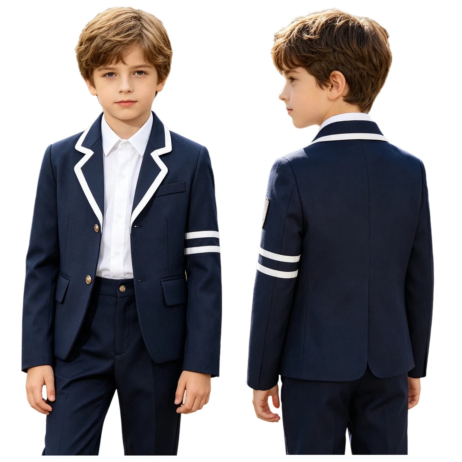 Kids School Uniform Blazer with Flap Pockets