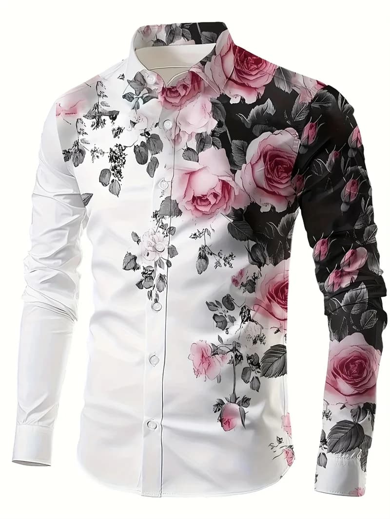 Men's Formal Button-Up Shirt Long Sleeve