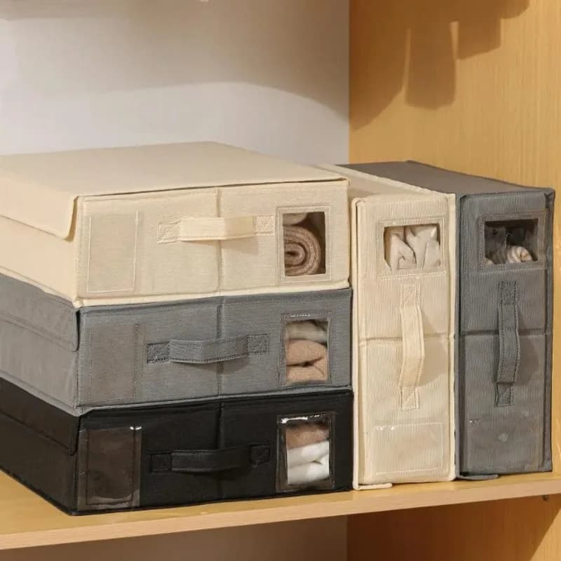 Foldable Bedding Storage Box with Clear Window