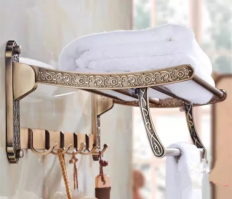 Antique Bronze Carved Bathroom Accessories Set