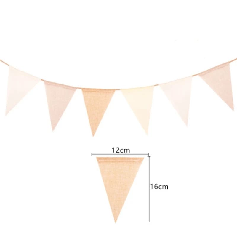 First Birthday Baby Shower Burlap Garland Wedding Coffee Cream Pennant Decoration Linen Khali Banner Kids