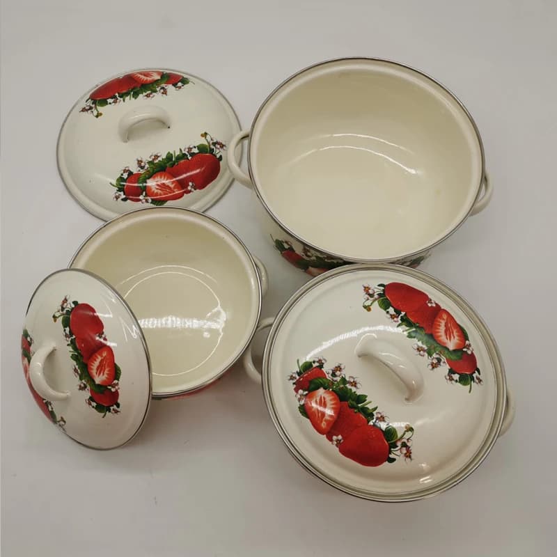 Strawberry Enameled Cookware Set 3-Piece