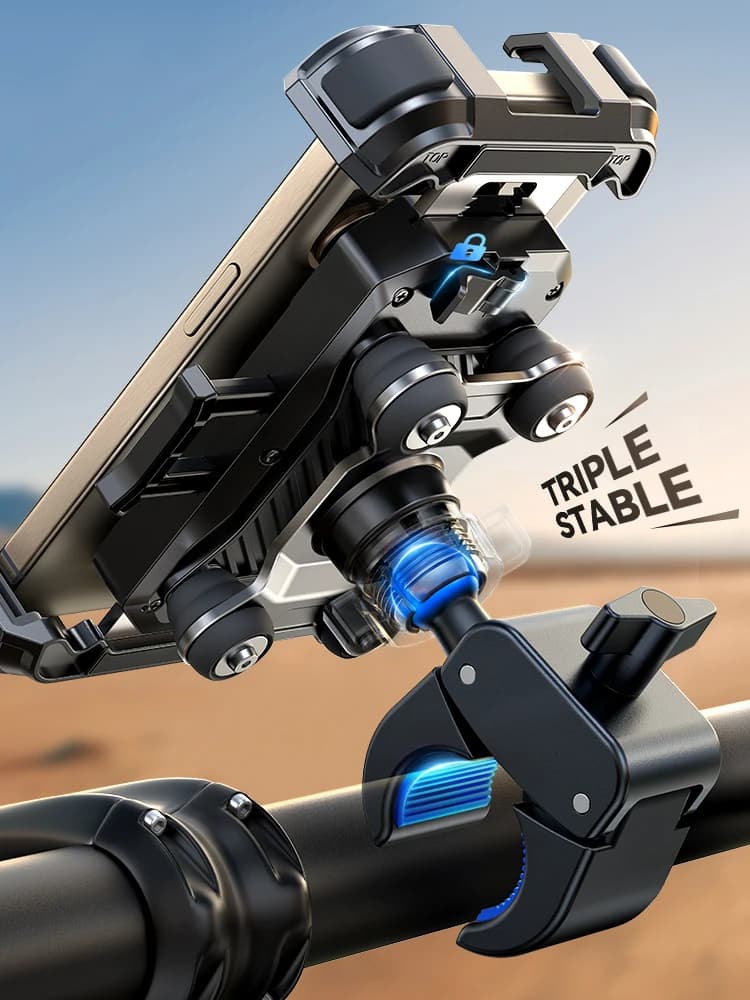 Joyroom Motorcycle Phone Mount Anti Vibration Phone Holder for Motorcycle Handlebar Bike Phone Mount for iPhone for 4.7-7”Phone