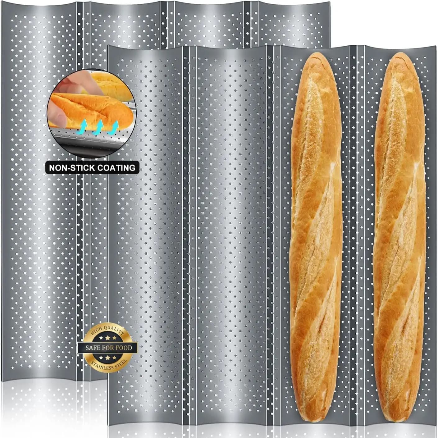 Perforated Baguette Baking Pan