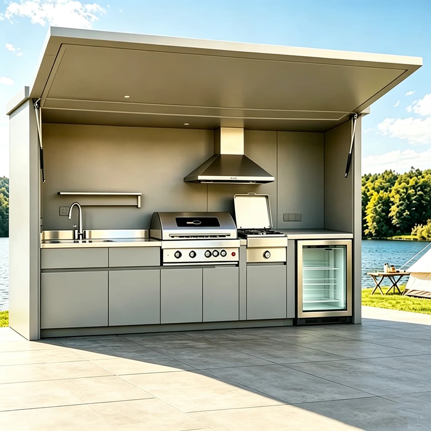 Solid Aluminum Outdoor Kitchen Cabinet