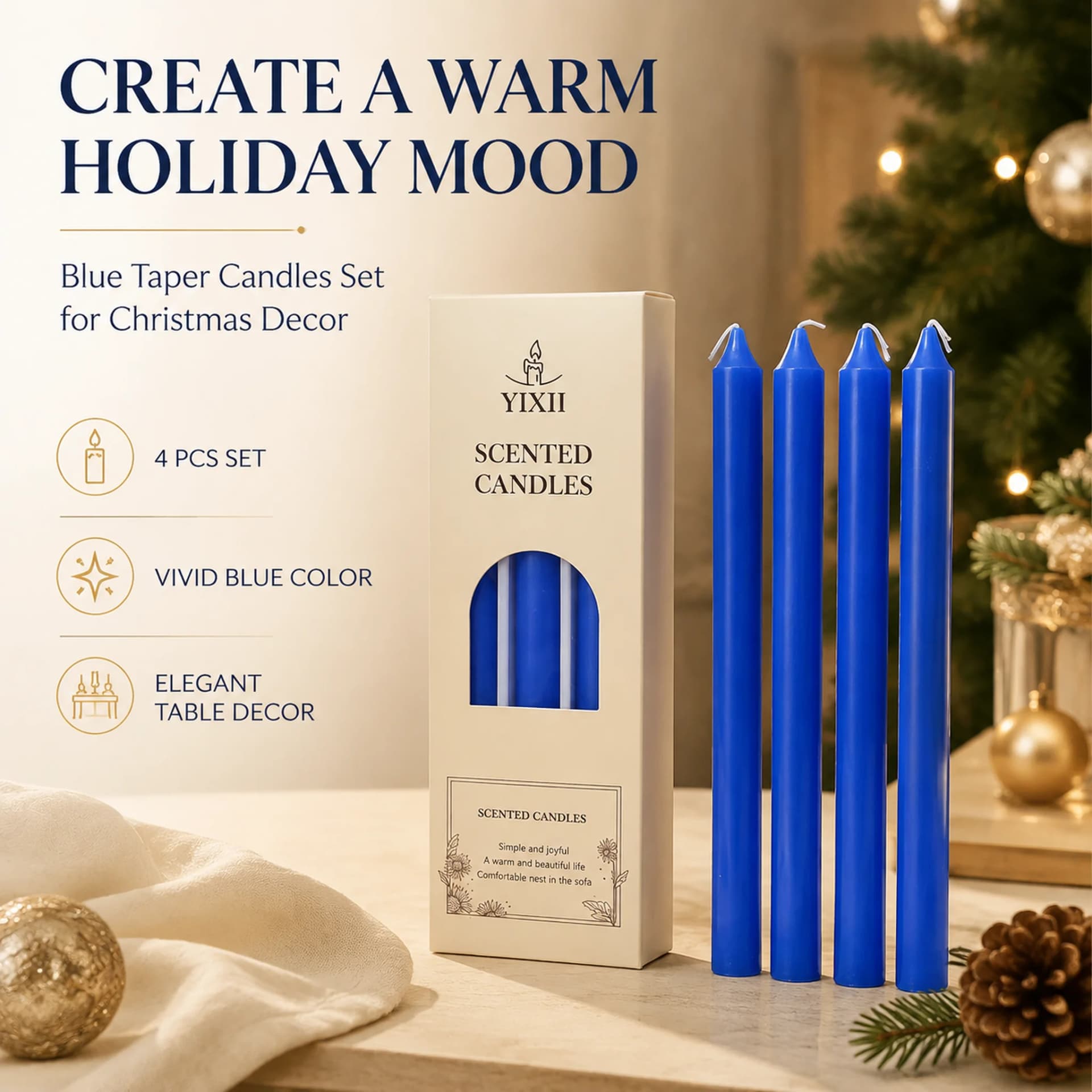 Blue Soy Wax Scented Candle Set