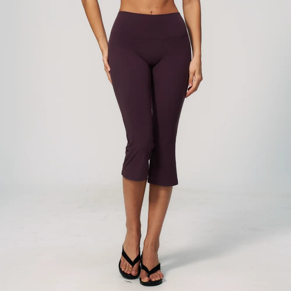 High-Waist Wide-Leg Yoga Capri Pants