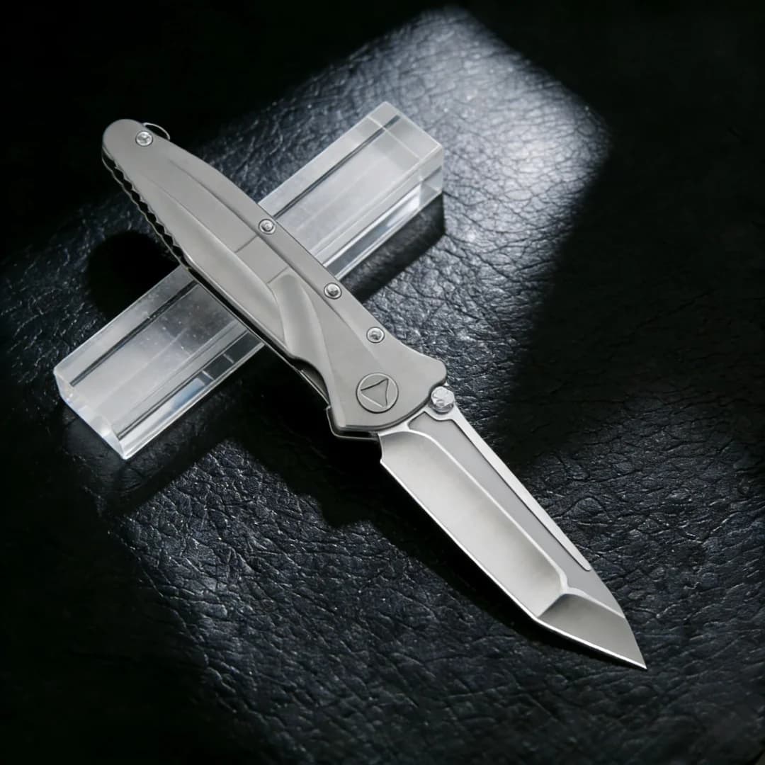Delta - Multi-functional folding knife, D2 steel titanium handle, ceramic ball bearing, portable emergency knife