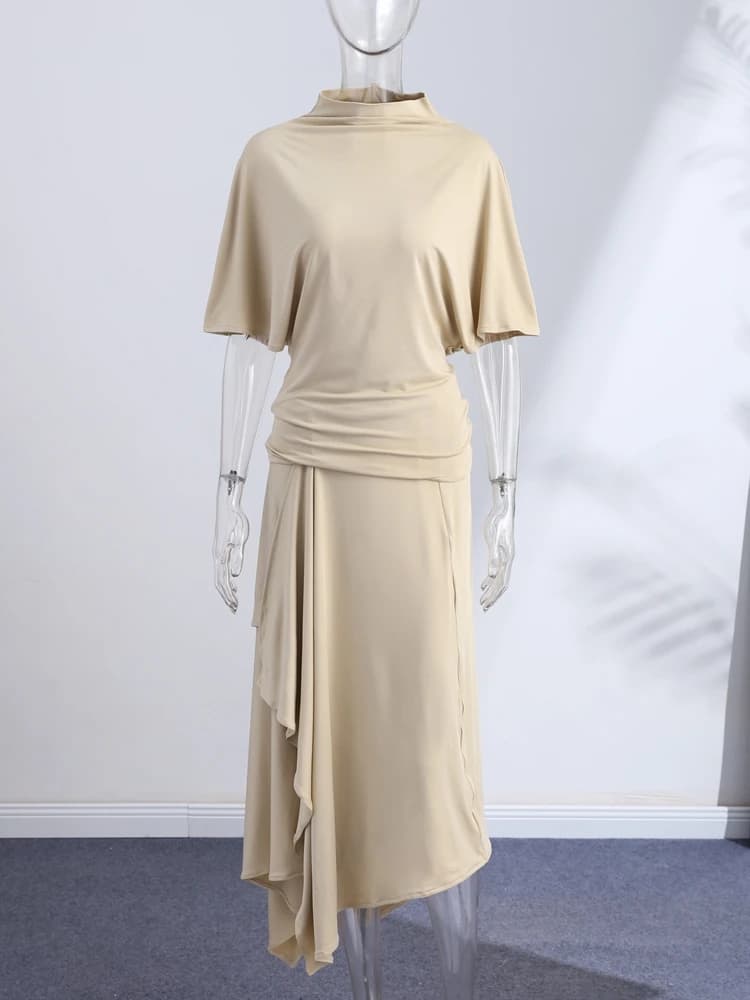 Batwing Sleeve Top and Maxi Skirt Set