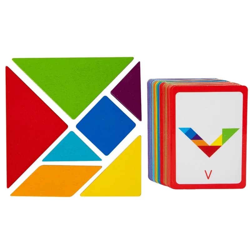 Wooden Tangram Puzzle Building Blocks