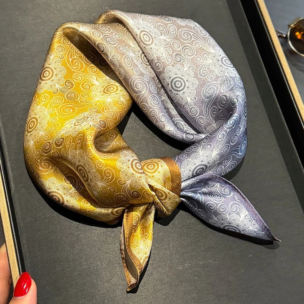 Scarf 100% Silk Bandana Women Square Scarves High Quality Mulberry Wrap Kerchief Fashion Spring Headband Luxury Hijab Shawls