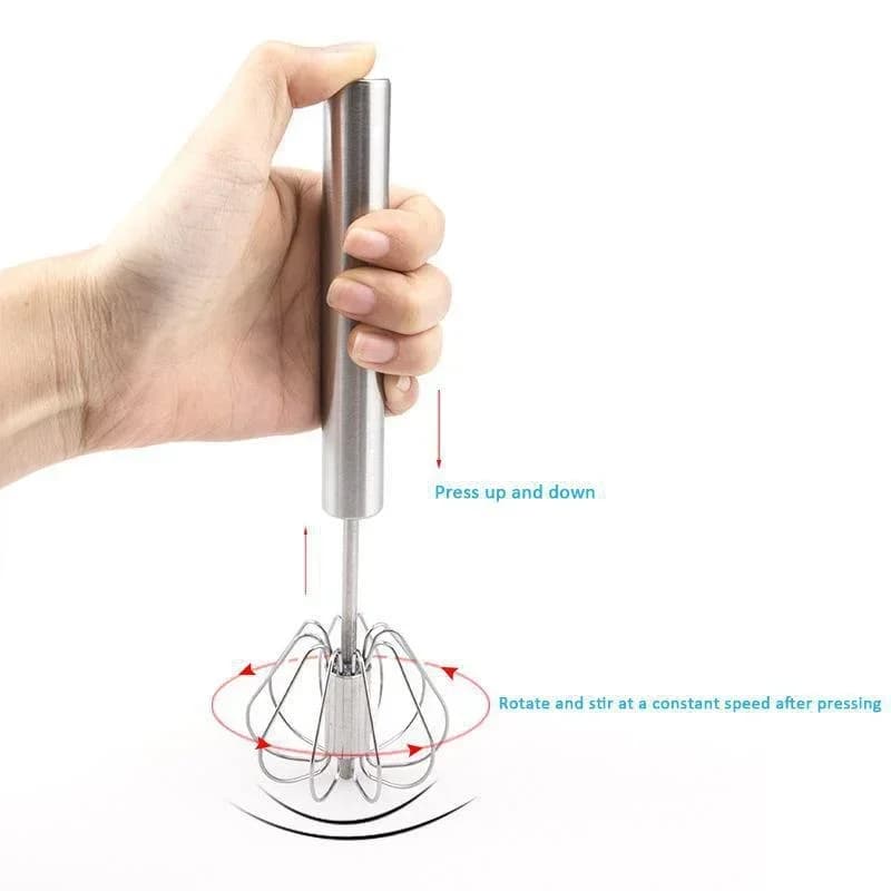 Stainless Steel Semi-Automatic Push Whisk