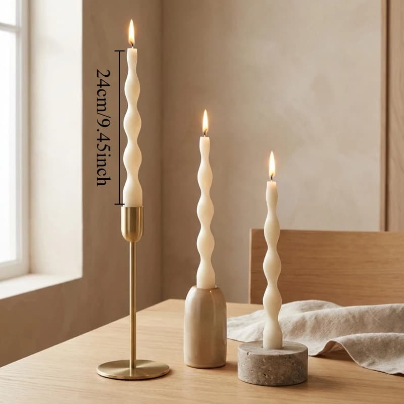 Spiral Twisted Taper Candles Pair