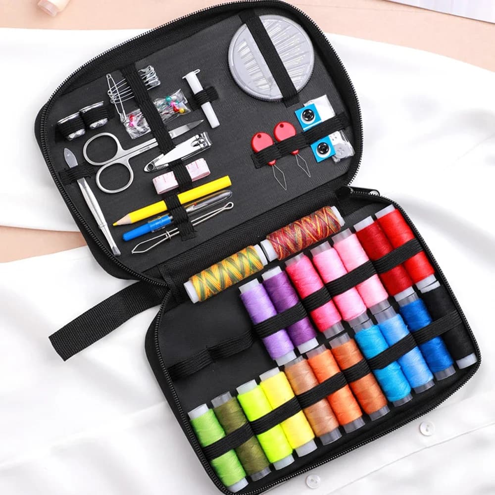 Complete Sewing Kit Set, Includes Threads, Needles, Scissors, Tape Measure, Buttons, for DIY Handcraft, Home Use & Travel