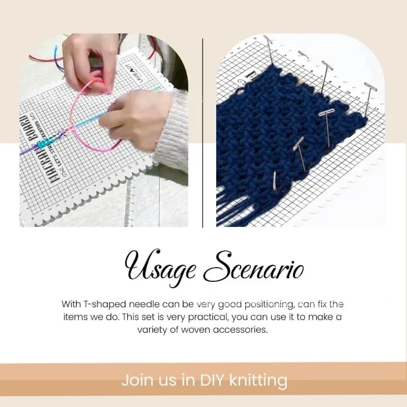 Macramé Project Board with Grid Lines