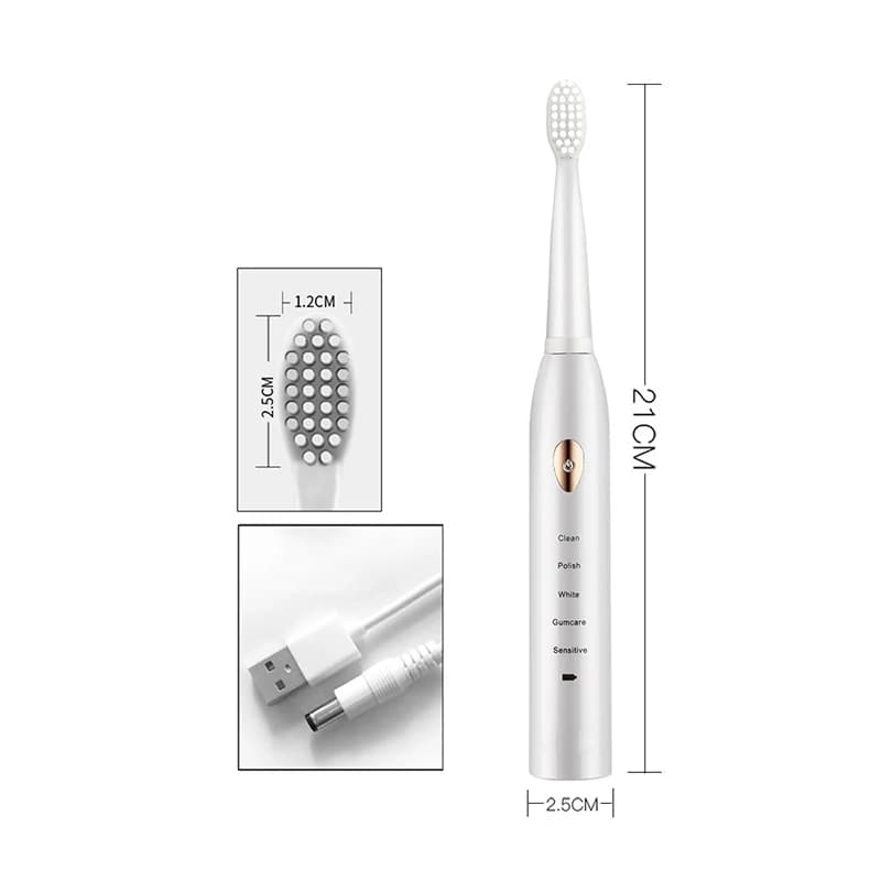 Electric Toothbrush USB Rechargeable IPX7 Waterproof
