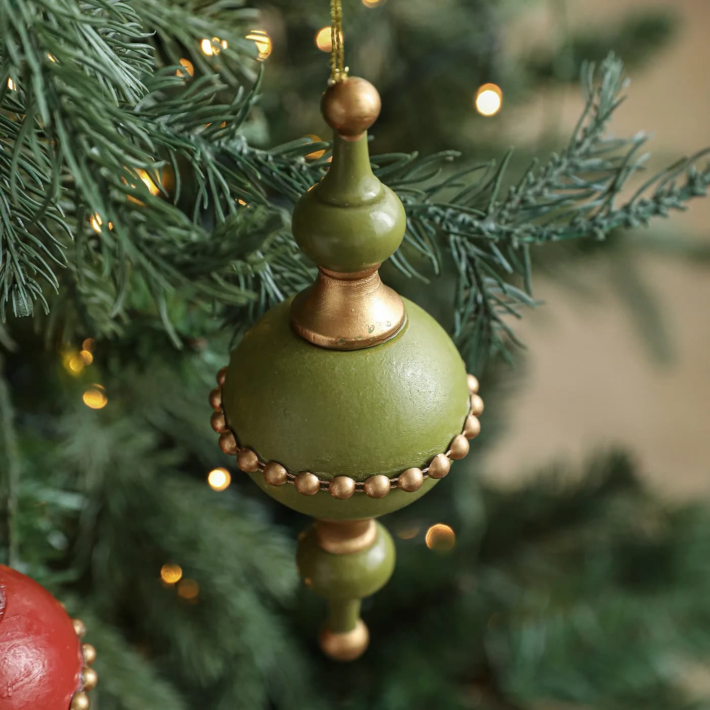 Wooden Acorn Christmas Ornament