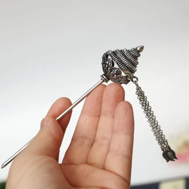 Ancient Style Metal Hair Stick Tassel Headwear
