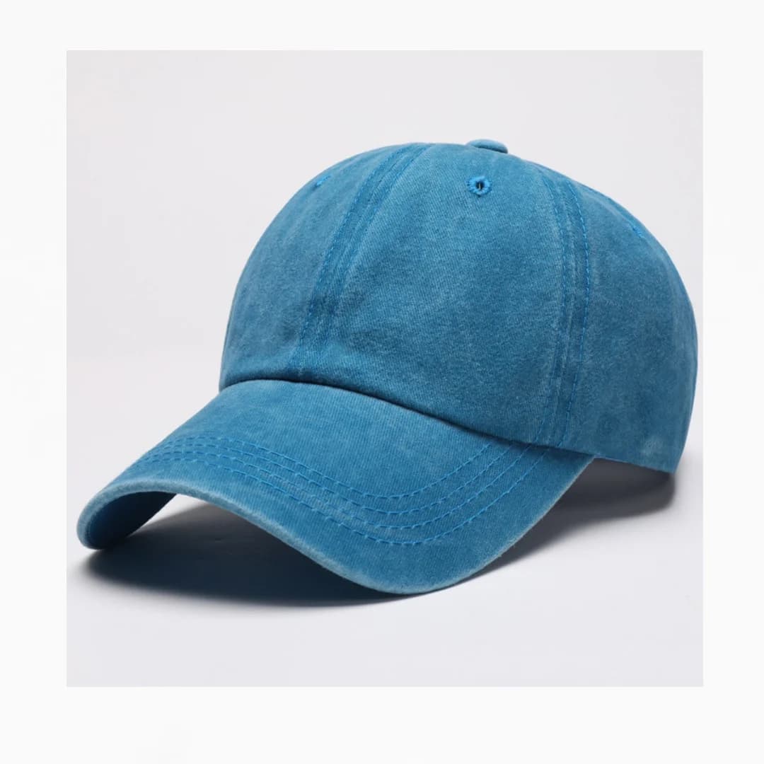 Washed Cotton Snapback Baseball Cap