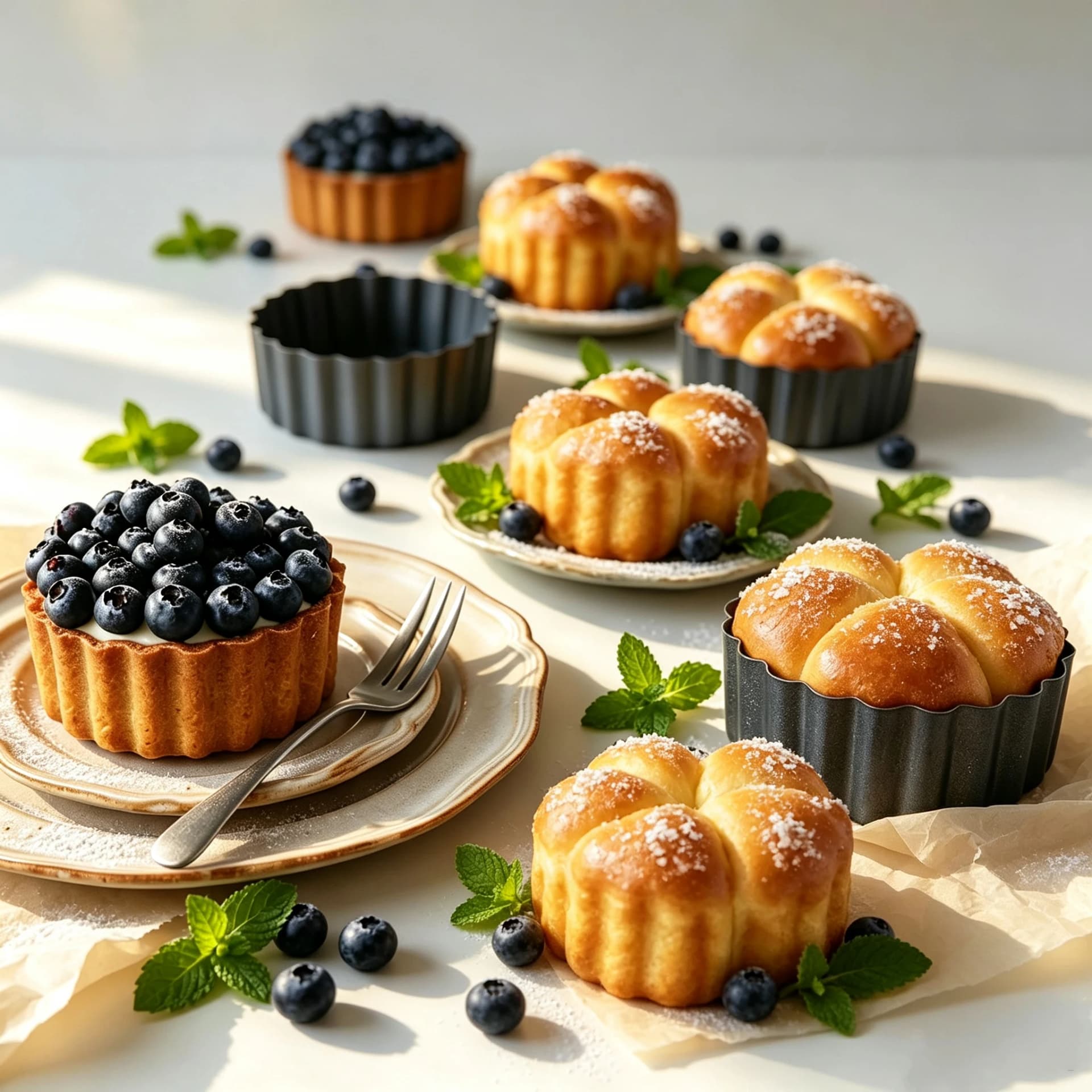 Mini Tart Pans with Deep Fixed Bottom