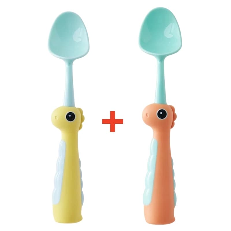 Cartoon Dinosaur Baby Spoon with Standing Base