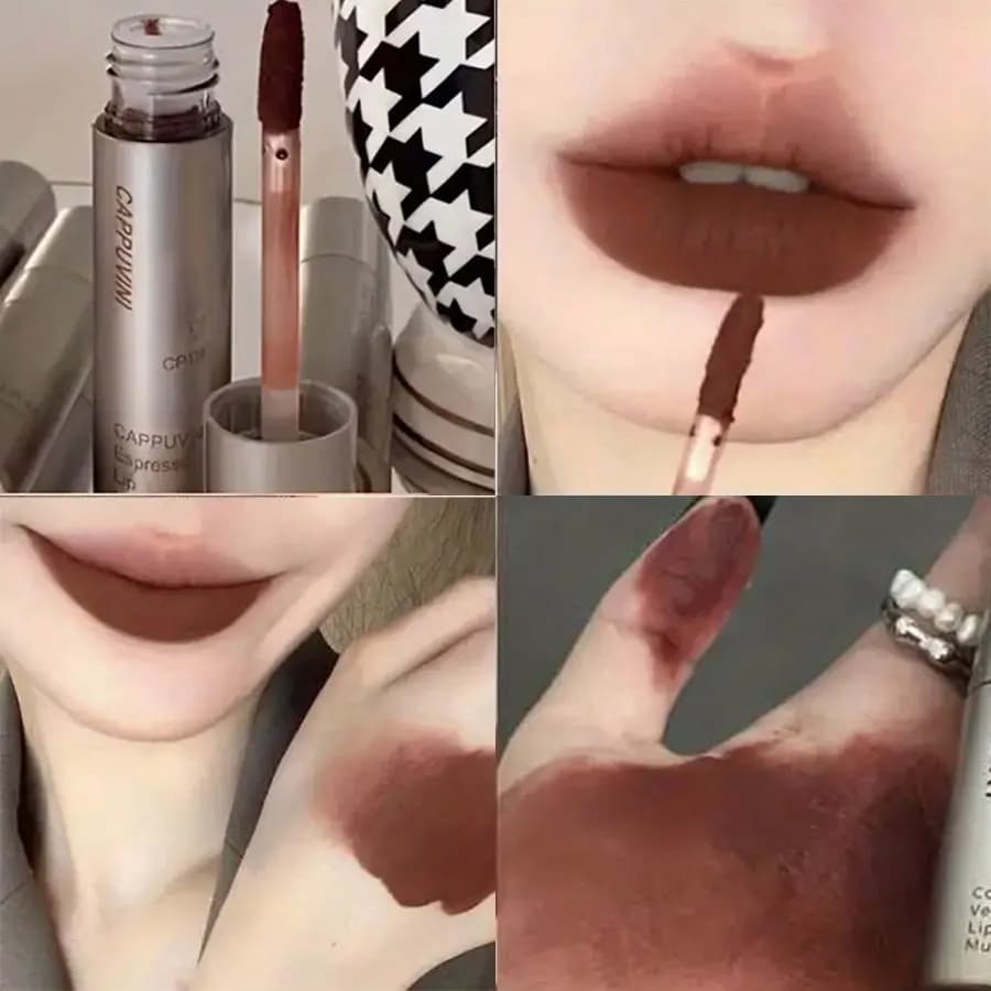 Matte Waterproof Lip Gloss in Nude Brown