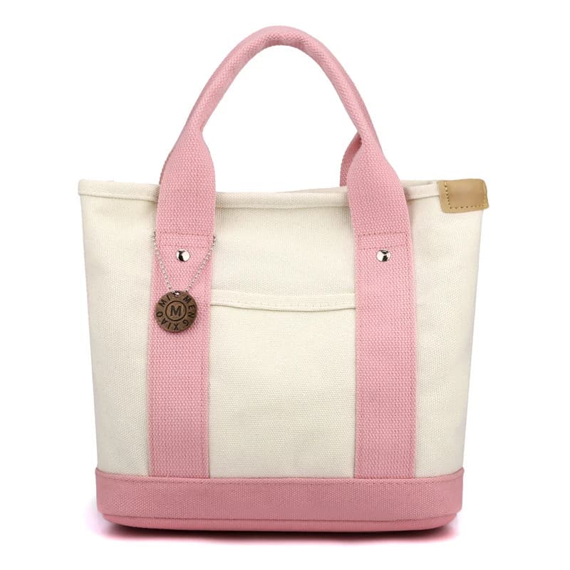 Canvas Lunch Tote Bag with Multiple Compartments