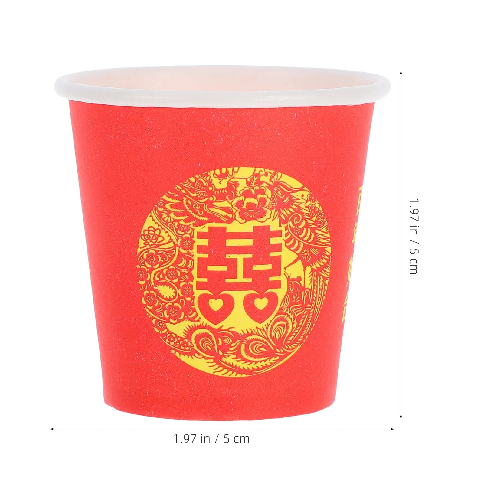 Red Double Happiness Wedding Paper Cups