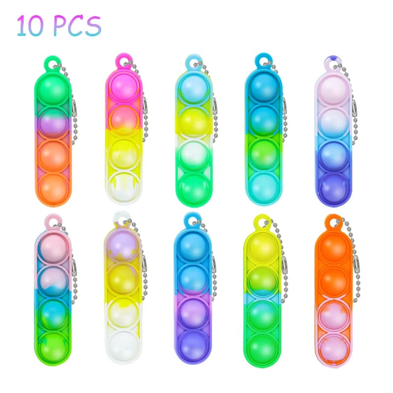 Mini Pop Fidget Toy Keychains Bulk Pack