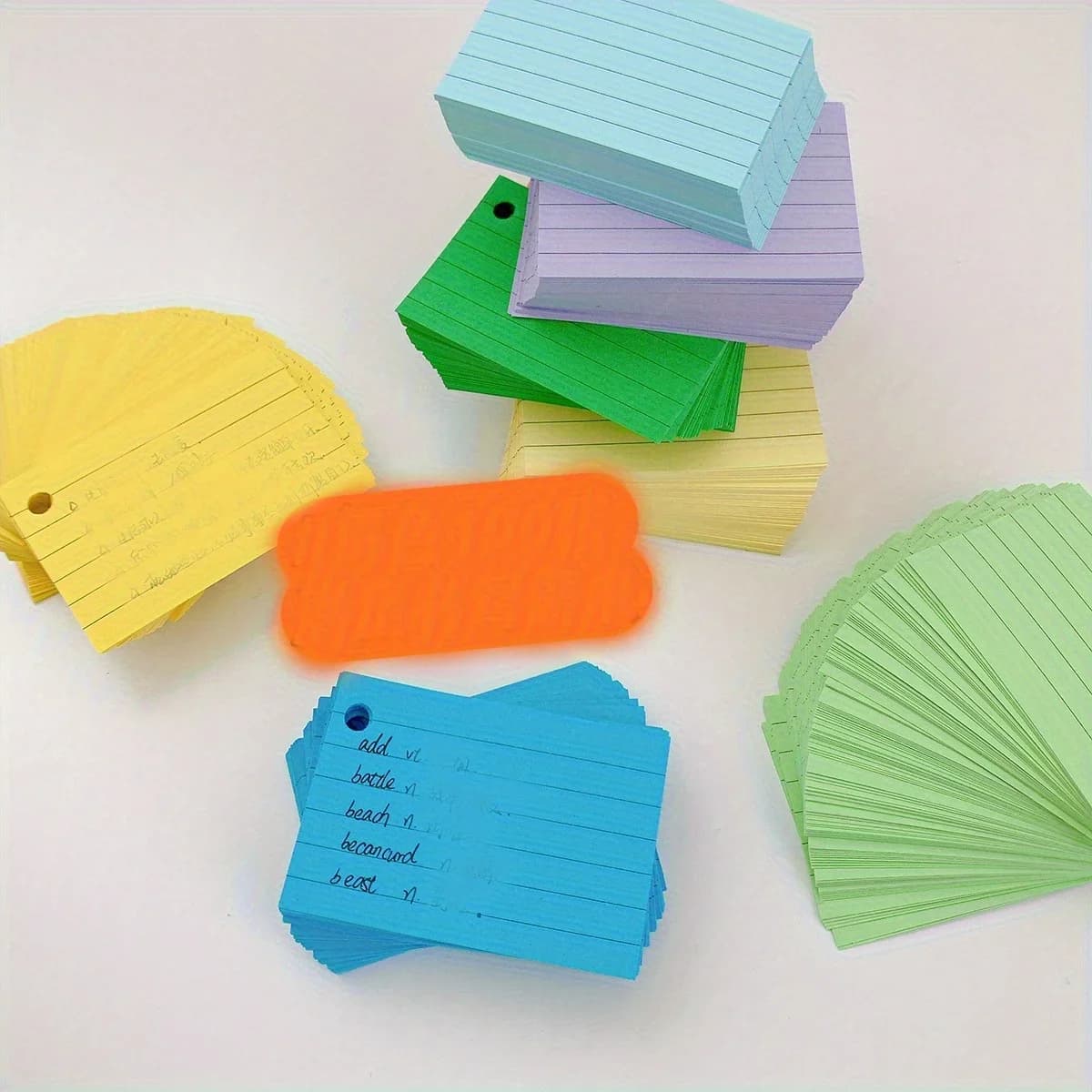 Ruled Lined Flashcards with Ring Binding