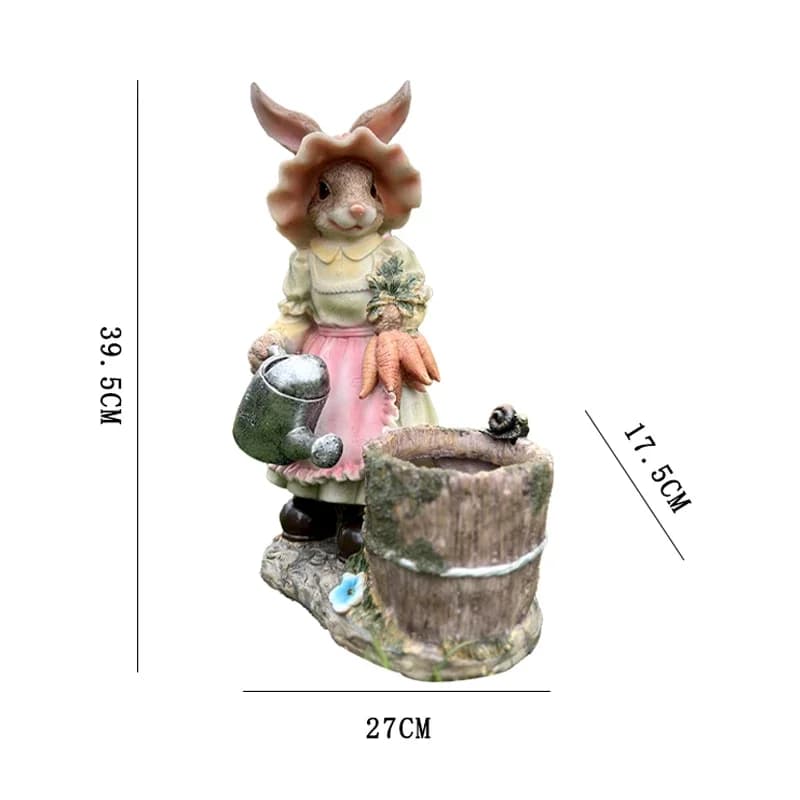 Rabbit Ceramic Flowerpot with Drainage Hole