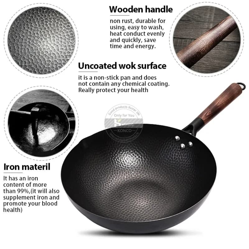 Cast Iron Wok 32cm