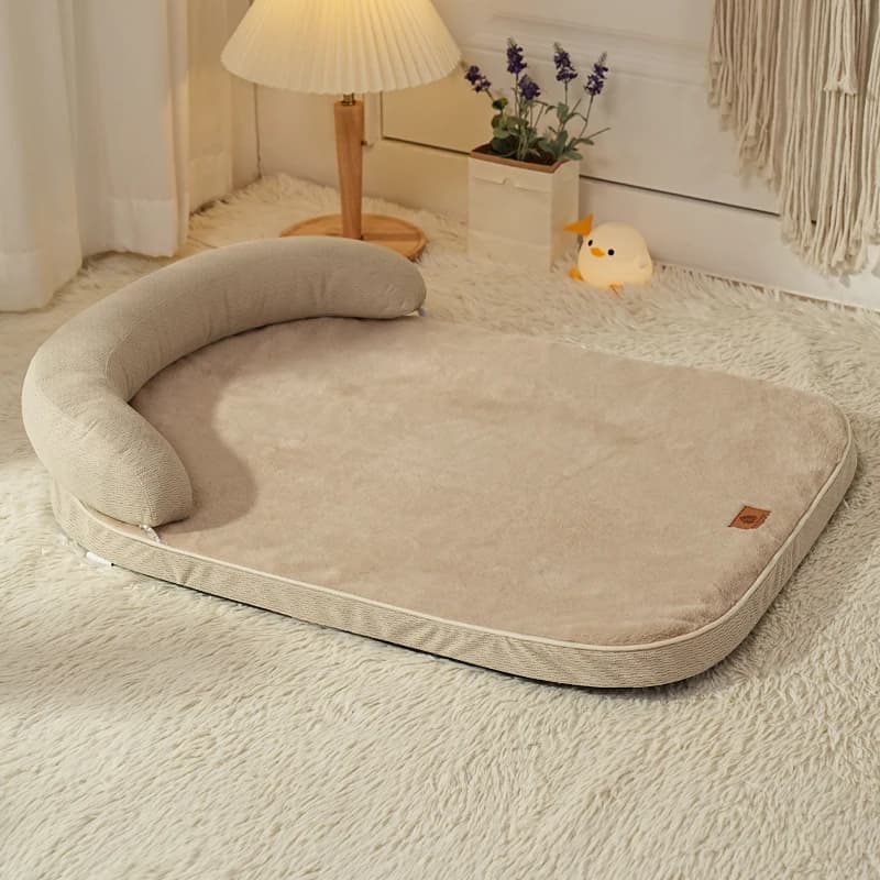 Sofa Dog Bed With Pillow Support Bolster