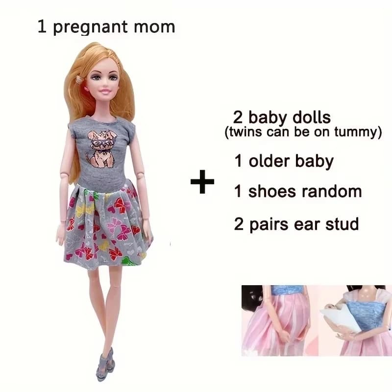 Pregnant Mom Doll with Baby Playset