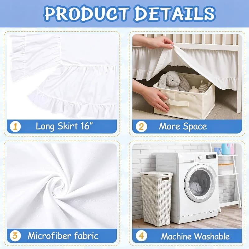 Crib Skirt with 16 Inch Drop