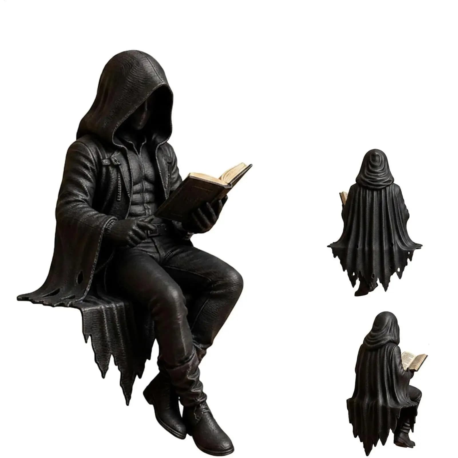 Spooky Goth Statue Figurine Bookshelf Decor